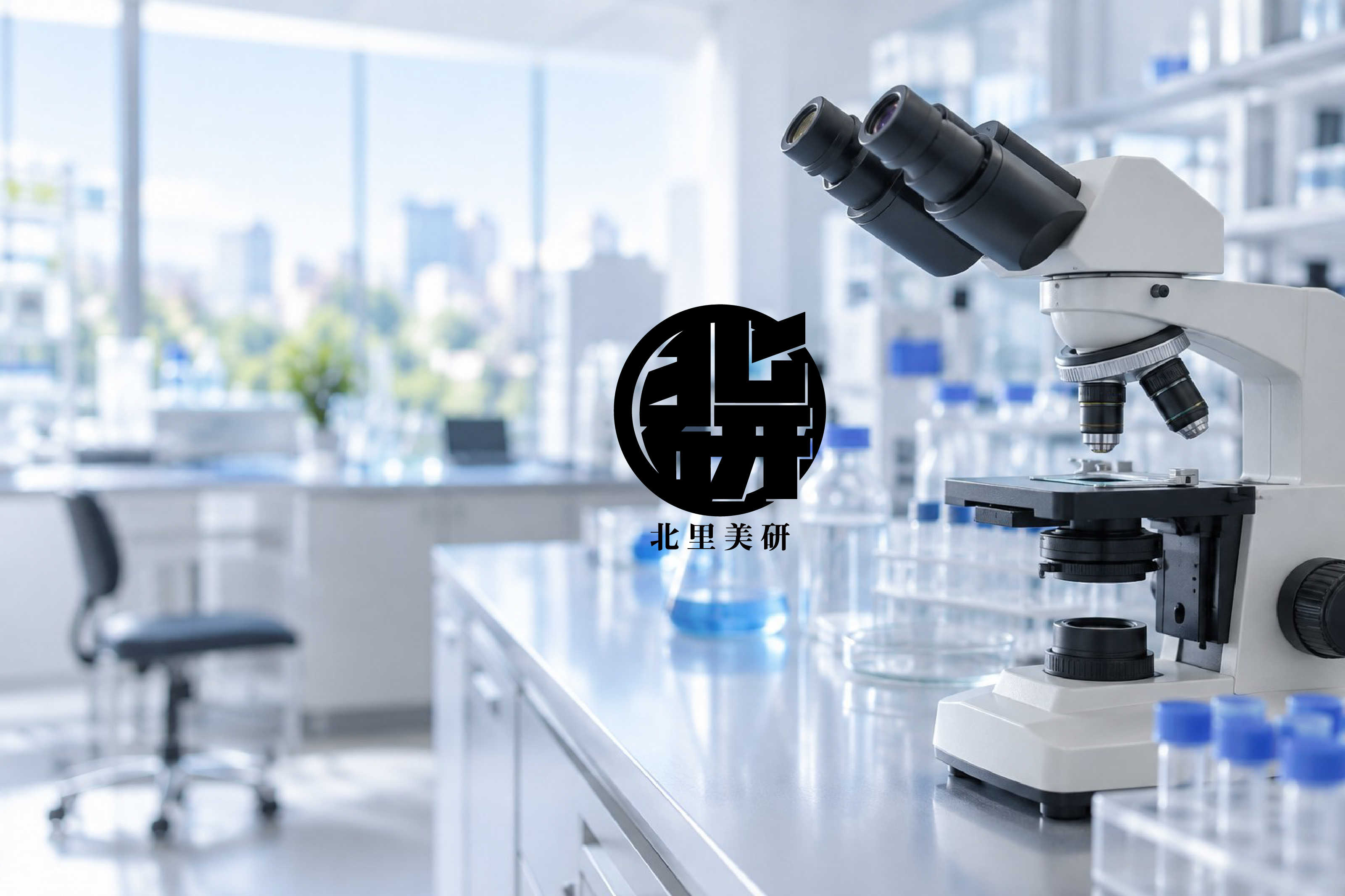 明るい研究室と顕微鏡のイメージ